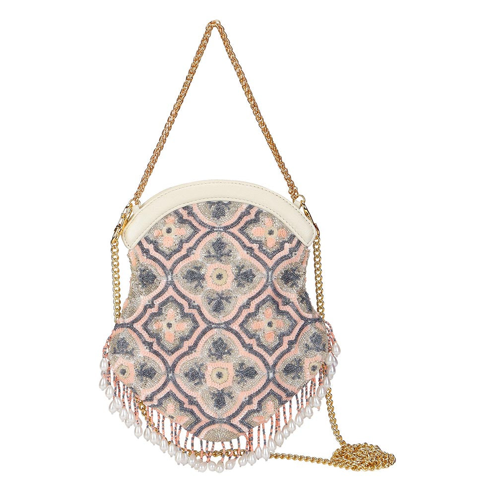 The Leather Garden Water Lily Embellished Sling Bag