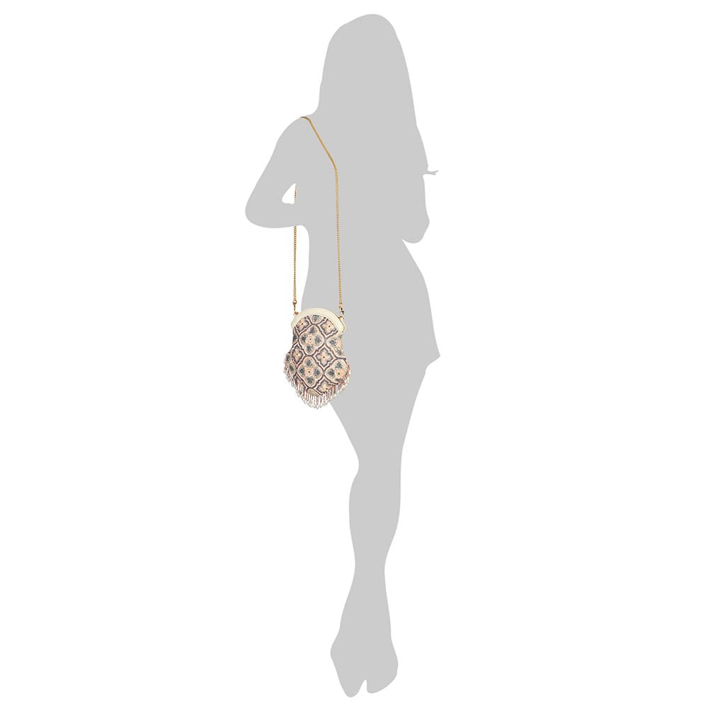 The Leather Garden Water Lily Embellished Sling Bag