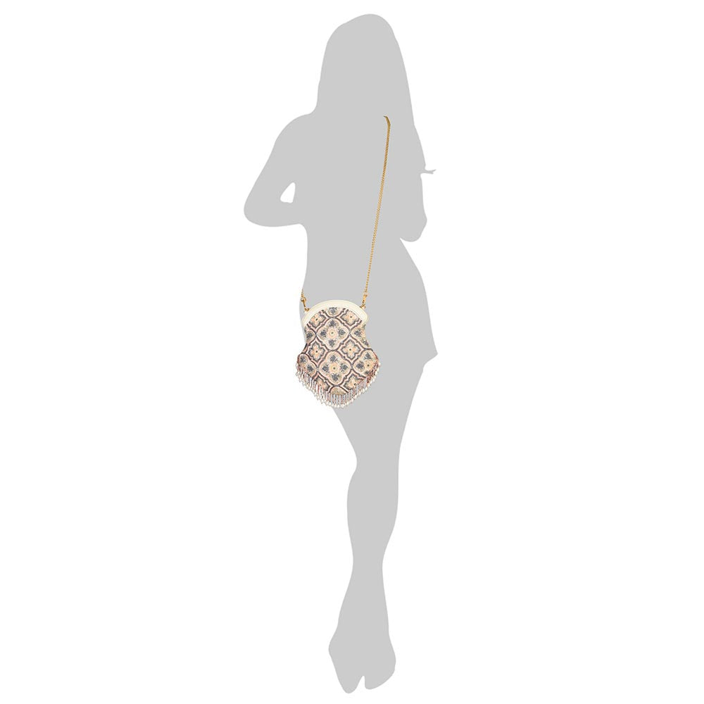 The Leather Garden Water Lily Embellished Sling Bag