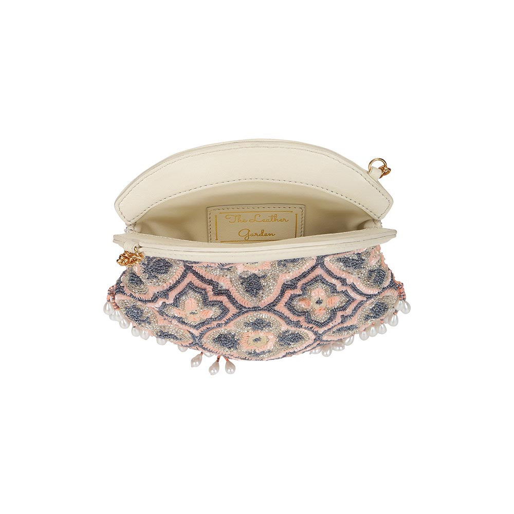 The Leather Garden Water Lily Embellished Sling Bag