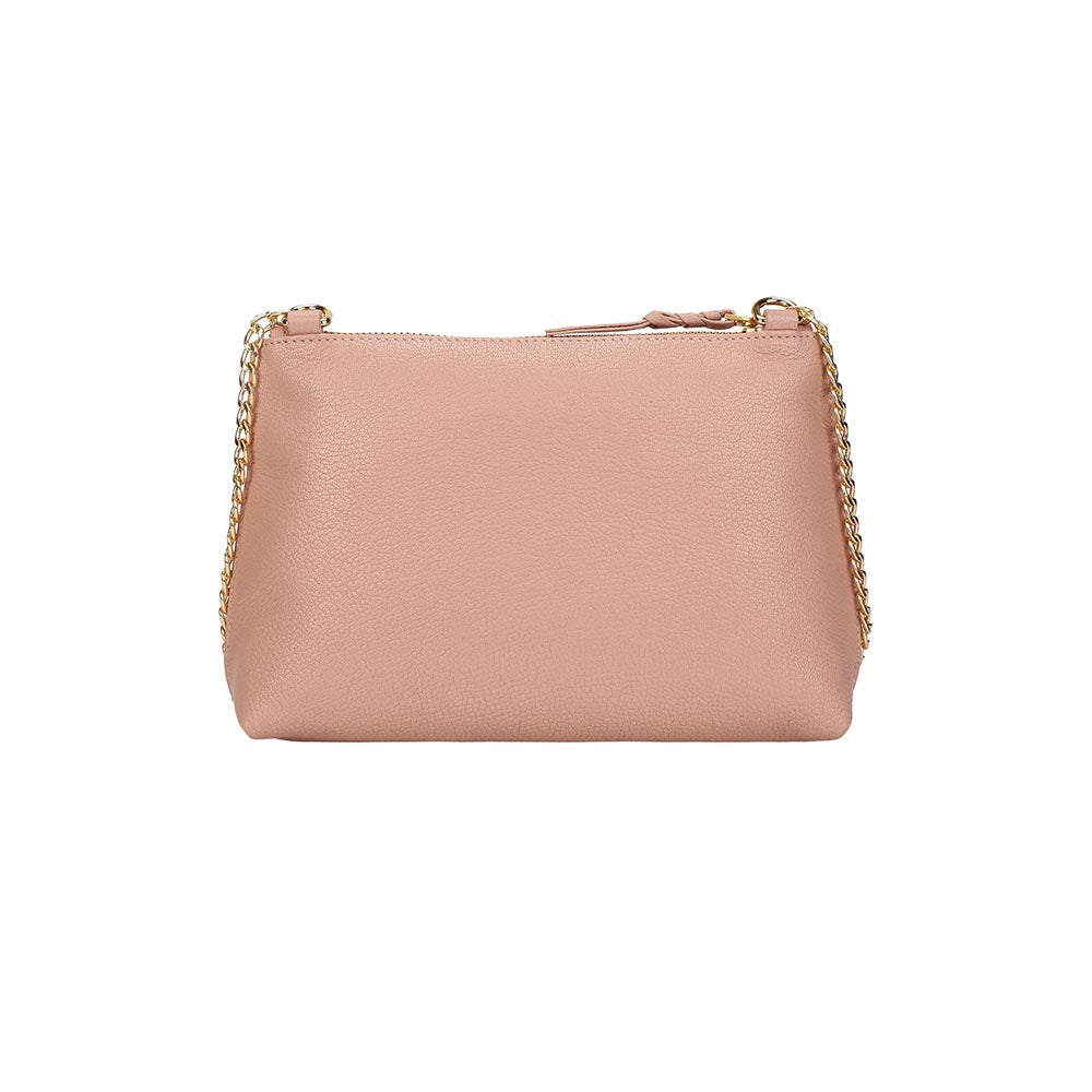 The Leather Garden Carnation Embroidered Peach Sling Bag