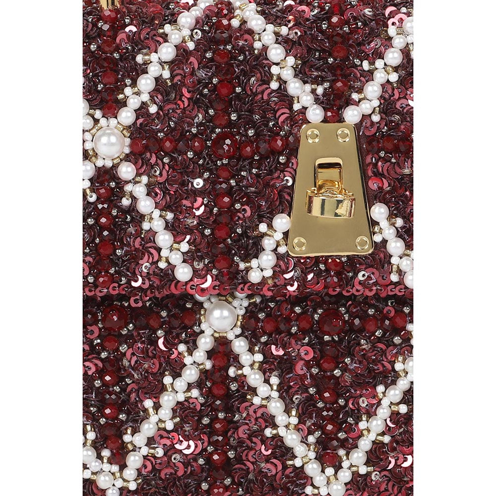 The Leather Garden Erica Sangria Handheld Mini Bag