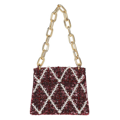 The Leather Garden Erica Sangria Handheld Mini Bag