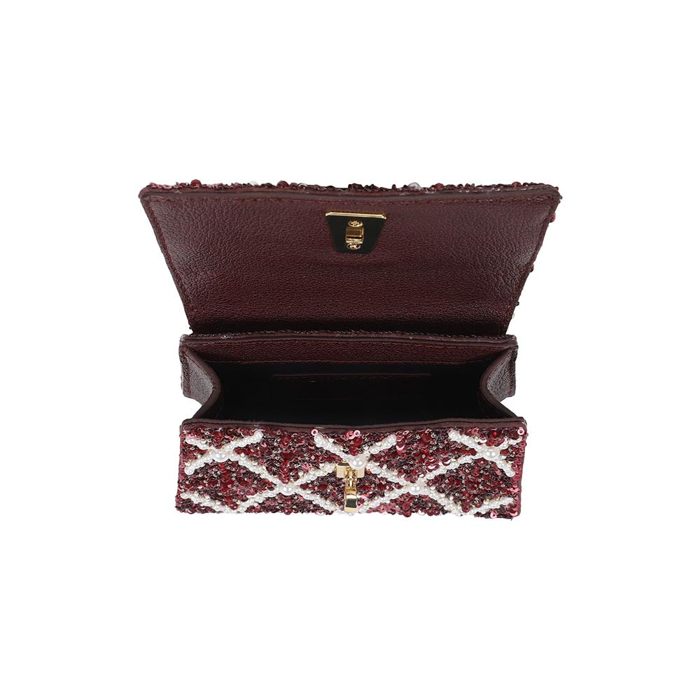 The Leather Garden Erica Sangria Handheld Mini Bag