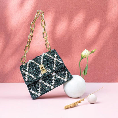 The Leather Garden Erica Emerald Handheld Mini Bag