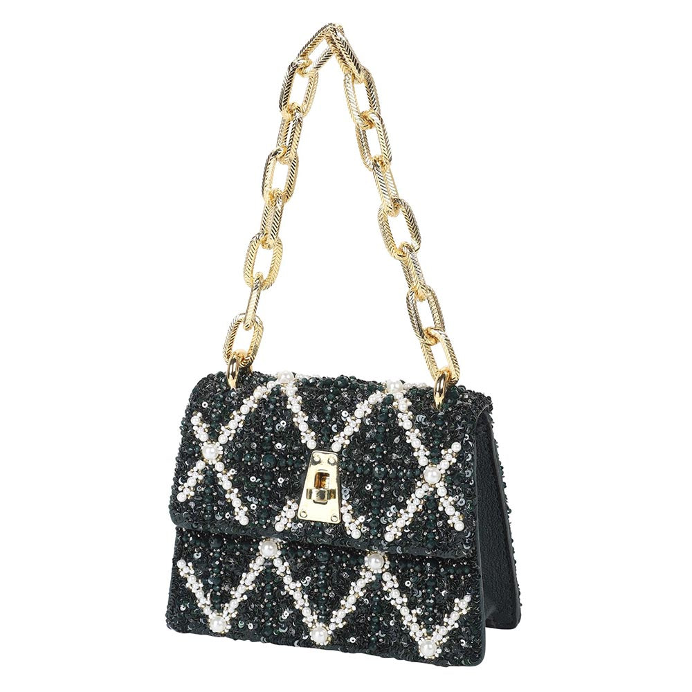 The Leather Garden Erica Emerald Handheld Mini Bag