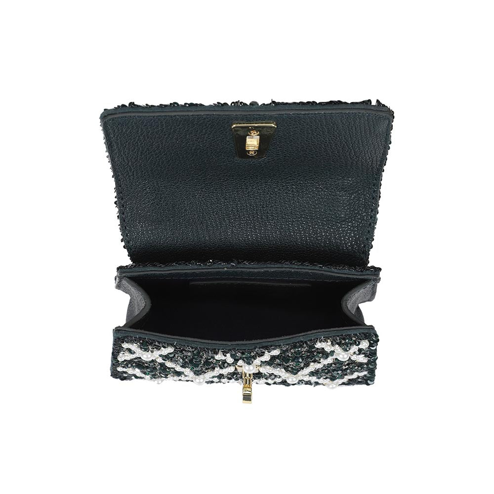 The Leather Garden Erica Emerald Handheld Mini Bag