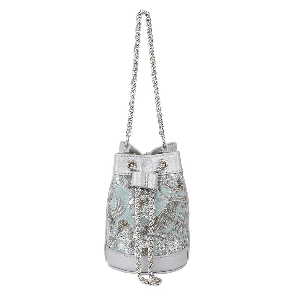 The Leather Garden Sage Leather Mini Bucket Bag