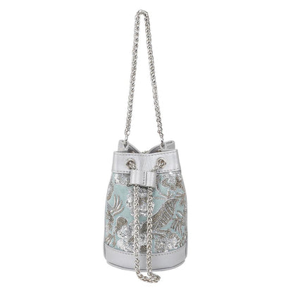 The Leather Garden Sage Leather Mini Bucket Bag