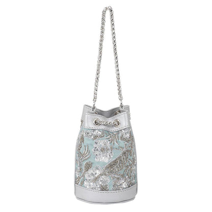 The Leather Garden Sage Leather Mini Bucket Bag