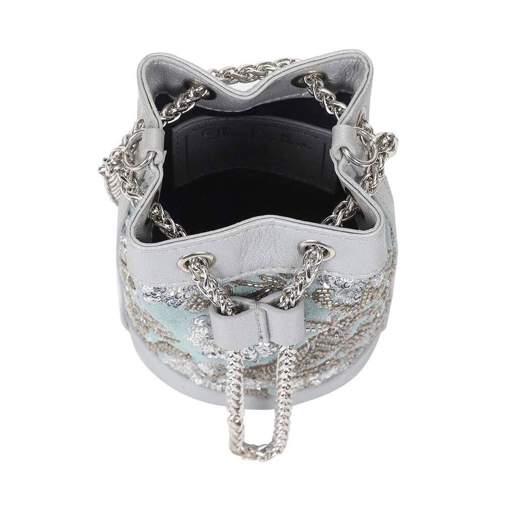 The Leather Garden Sage Leather Mini Bucket Bag