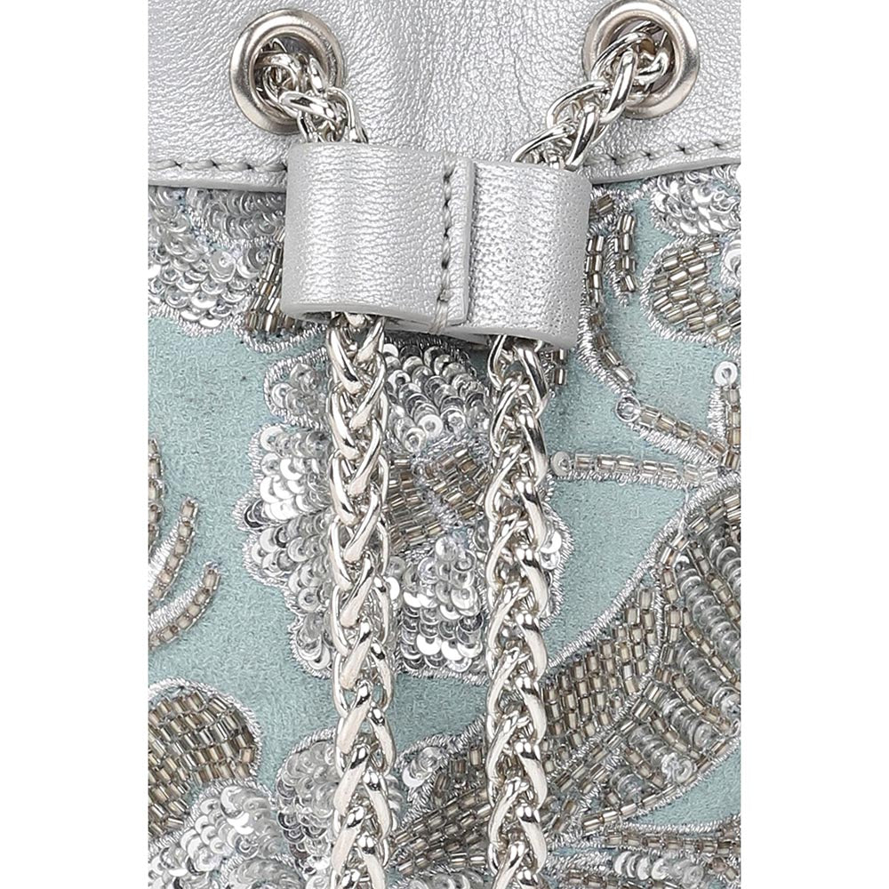 The Leather Garden Sage Leather Mini Bucket Bag