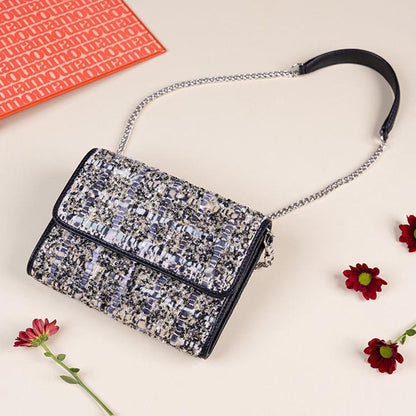 The Leather Garden Plumeria Embellished Crossbody Leather Bag