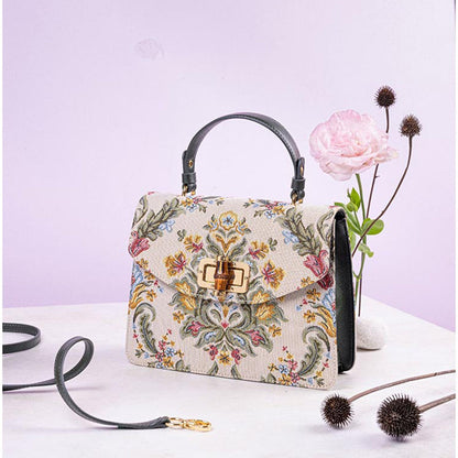 The Leather Garden Hydrangea Forest Green Leather Shoulder Bag