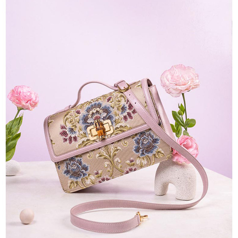 The Leather Garden Tulip Lilac Leather Shoulder Bag