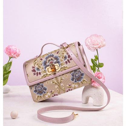 The Leather Garden Tulip Lilac Leather Shoulder Bag