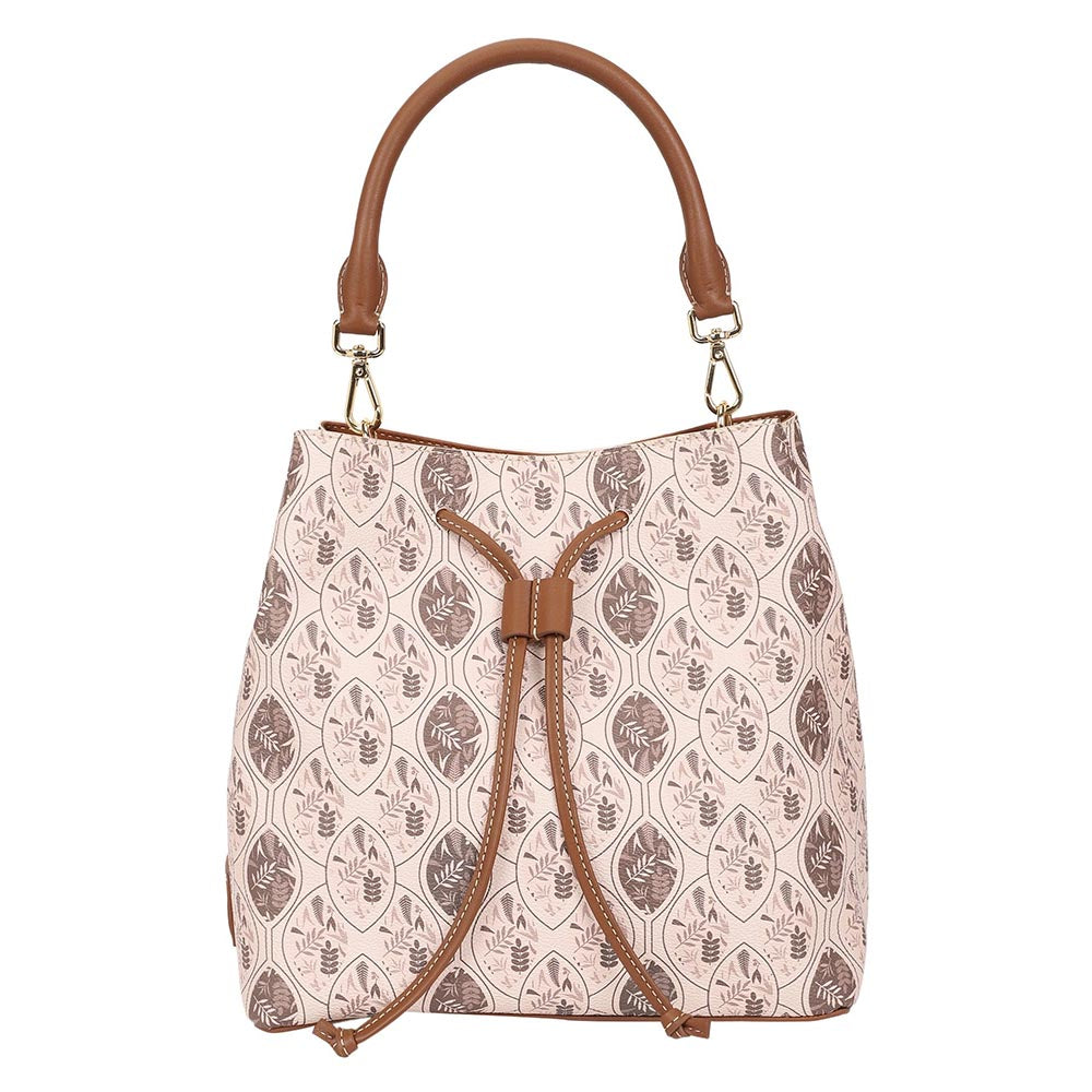 The Leather Garden Womens Florida Bucket Bag Walnut with Pouch