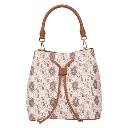 The Leather Garden Womens Florida Bucket Bag Walnut with Pouch