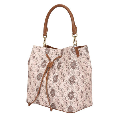 The Leather Garden Womens Florida Bucket Bag Walnut with Pouch