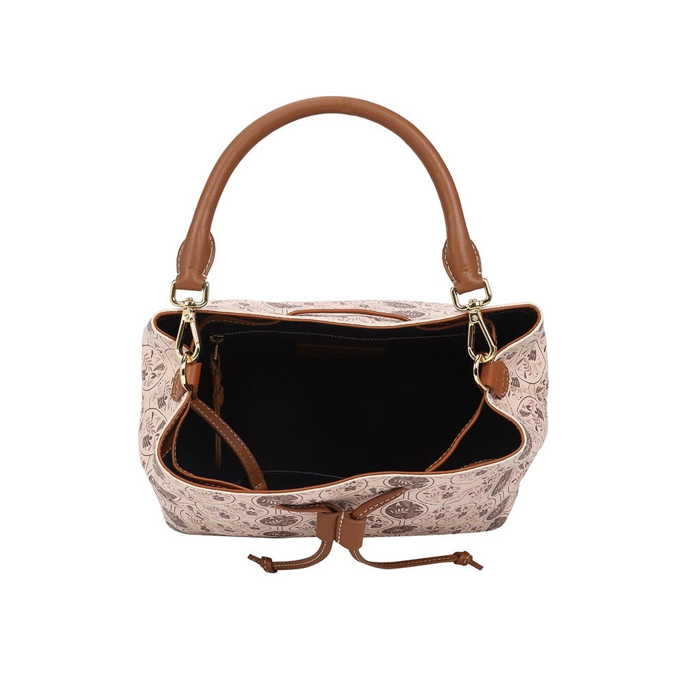 The Leather Garden Womens Florida Bucket Bag Walnut with Pouch