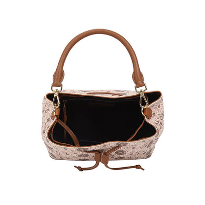 The Leather Garden Womens Florida Bucket Bag Walnut with Pouch