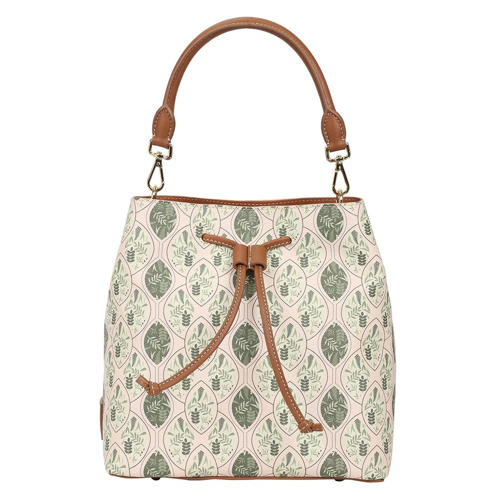 The Leather Garden Womens Florida Bucket Bag Pistachio with Pouch