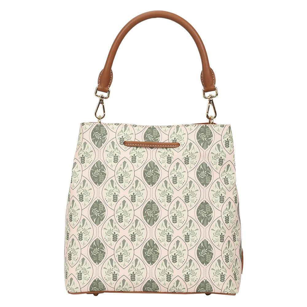The Leather Garden Womens Florida Bucket Bag Pistachio with Pouch