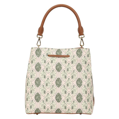 The Leather Garden Womens Florida Bucket Bag Pistachio with Pouch
