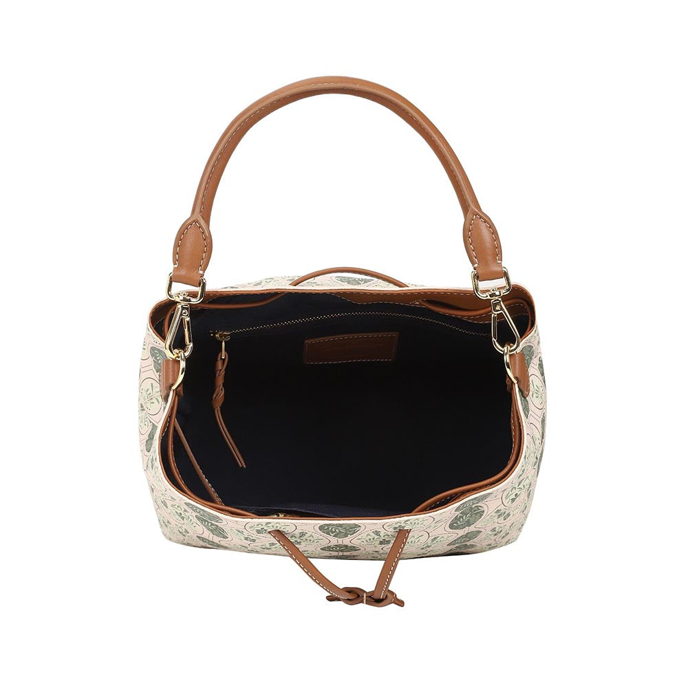 The Leather Garden Womens Florida Bucket Bag Pistachio with Pouch