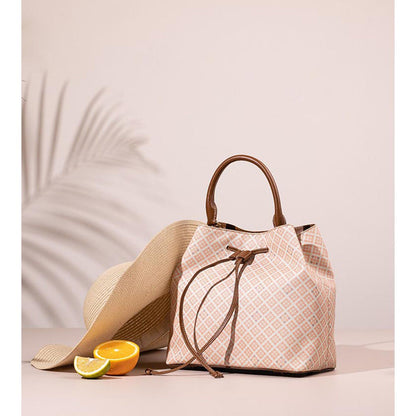 The Leather Garden Womens Florida Bucket Bag Salmon