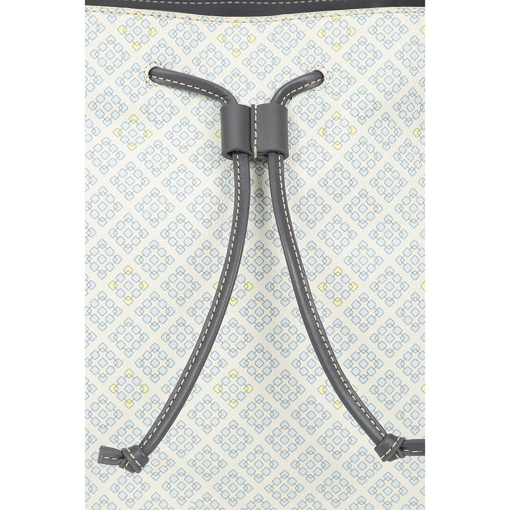 The Leather Garden Womens Florida Bucket Bag Off White with Pouch