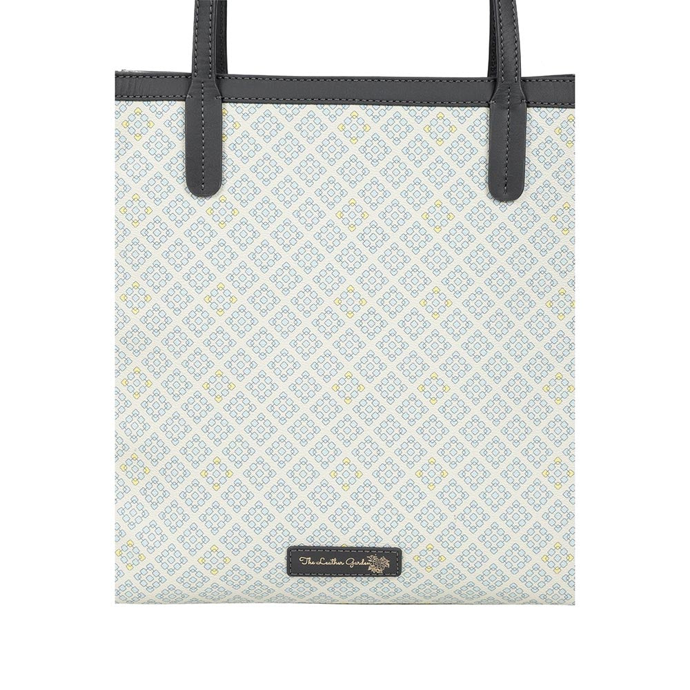 The Leather Garden Womens Laguna Tote Bag Off White
