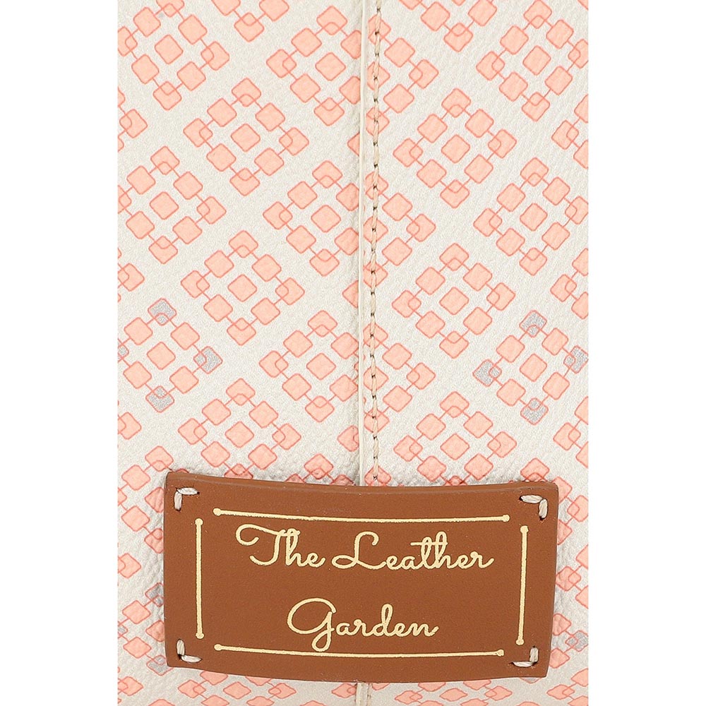 The Leather Garden Womens Malibu Tote Bag Salmon with Pouch