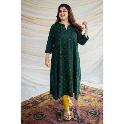 The Indian Ethnic Co. Bargad Slub Cotton Kali Kurta
