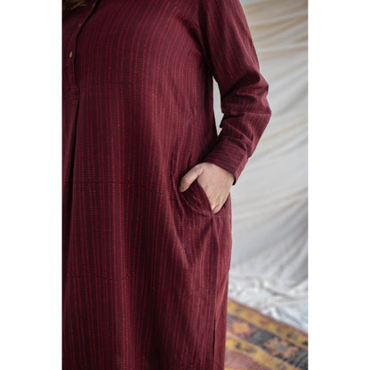 The Indian Ethnic Co. Slub Cotton Brown Kurta