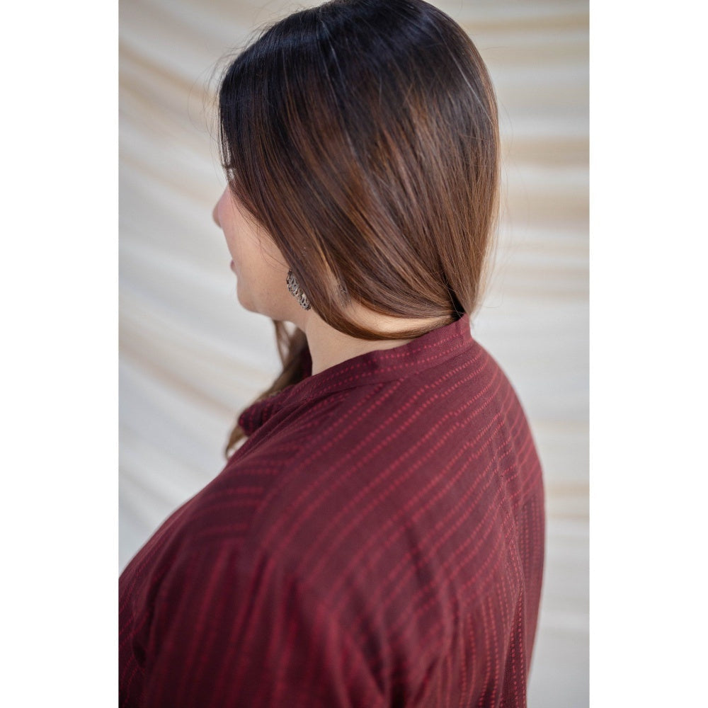 The Indian Ethnic Co. Slub Cotton Brown Kurta