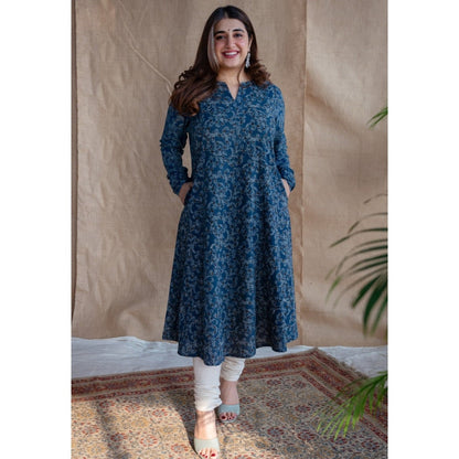 The Indian Ethnic Co. Ajrakh Cotton Kali Kurta