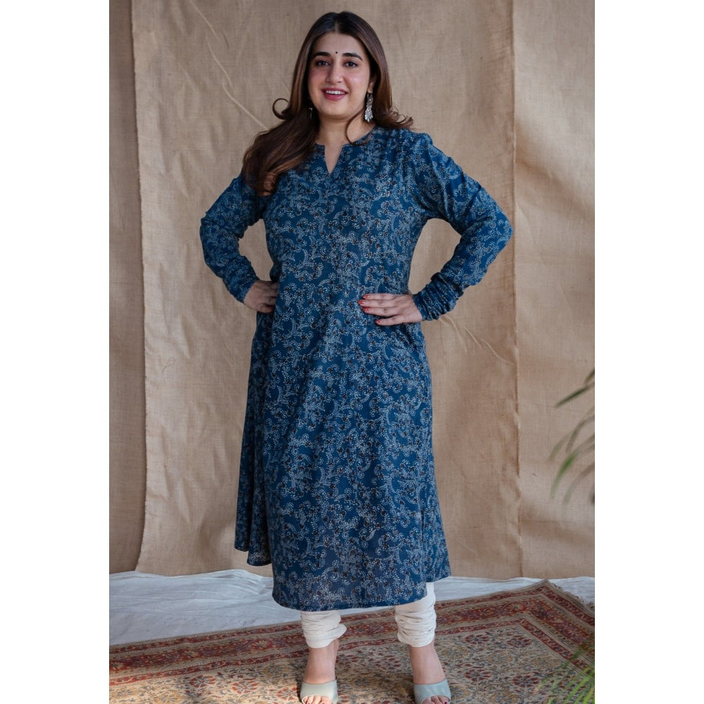 The Indian Ethnic Co. Ajrakh Cotton Kali Kurta