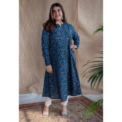 The Indian Ethnic Co. Ajrakh Cotton Kali Kurta