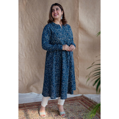 The Indian Ethnic Co. Ajrakh Cotton Kali Kurta