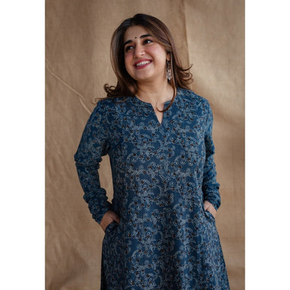 The Indian Ethnic Co. Ajrakh Cotton Kali Kurta