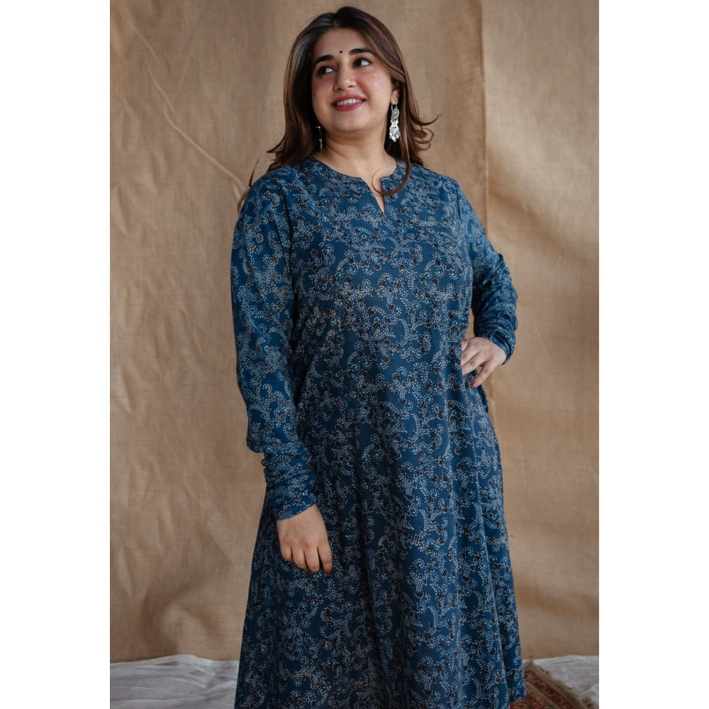 The Indian Ethnic Co. Ajrakh Cotton Kali Kurta