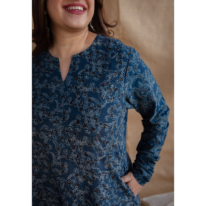 The Indian Ethnic Co. Ajrakh Cotton Kali Kurta