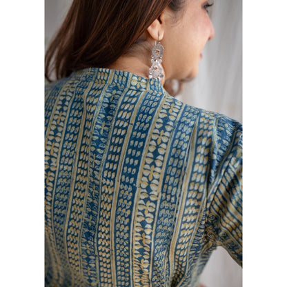 The Indian Ethnic Co. Ajrakh Cotton Midi Dress