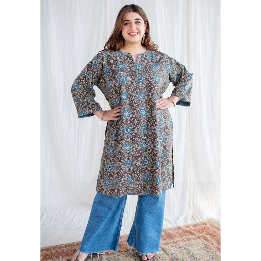 The Indian Ethnic Co. Ajrakh Jhabba Kali Cotton Kurta