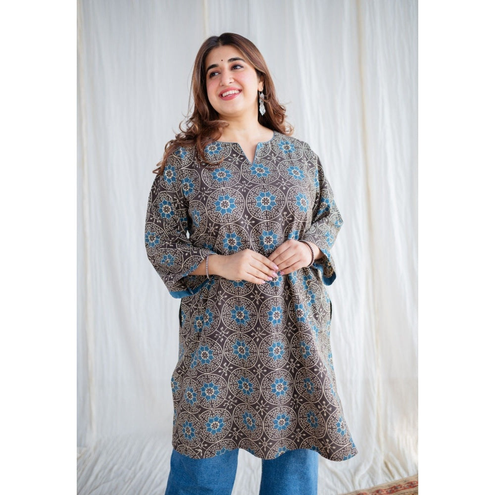 The Indian Ethnic Co. Ajrakh Jhabba Kali Cotton Kurta