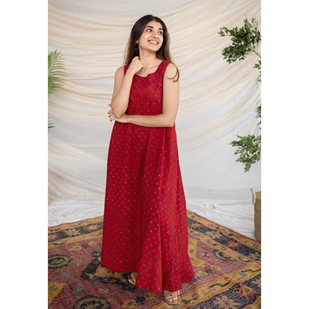 The Indian Ethnic Co. Ajrakh Cotton Maxi Dress