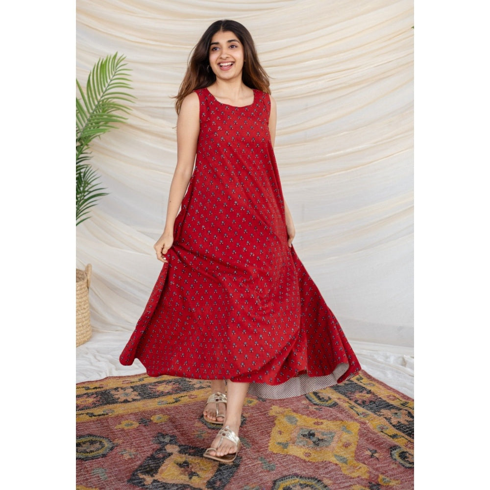 The Indian Ethnic Co. Ajrakh Cotton Maxi Dress