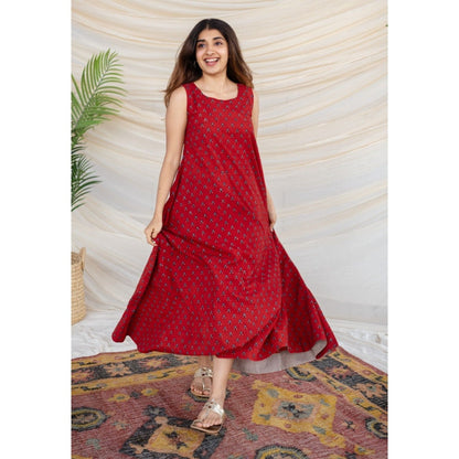 The Indian Ethnic Co. Ajrakh Cotton Maxi Dress