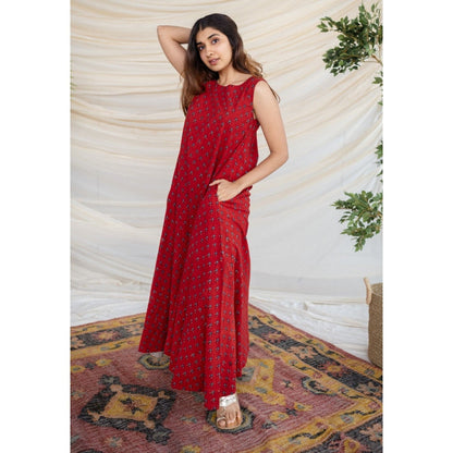 The Indian Ethnic Co. Ajrakh Cotton Maxi Dress
